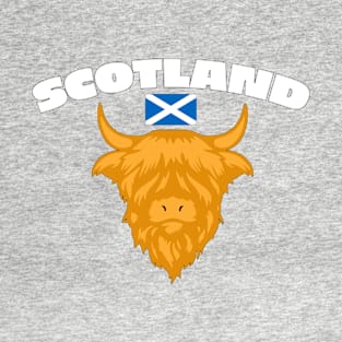Scottish Themed Design with Highland Cow and Flag T-Shirt
